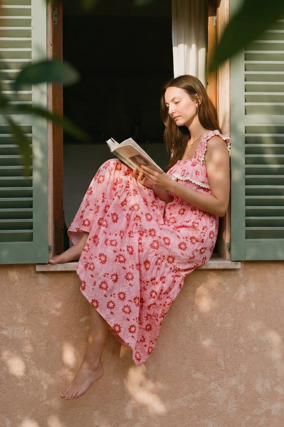 Ines Dress in Cerise