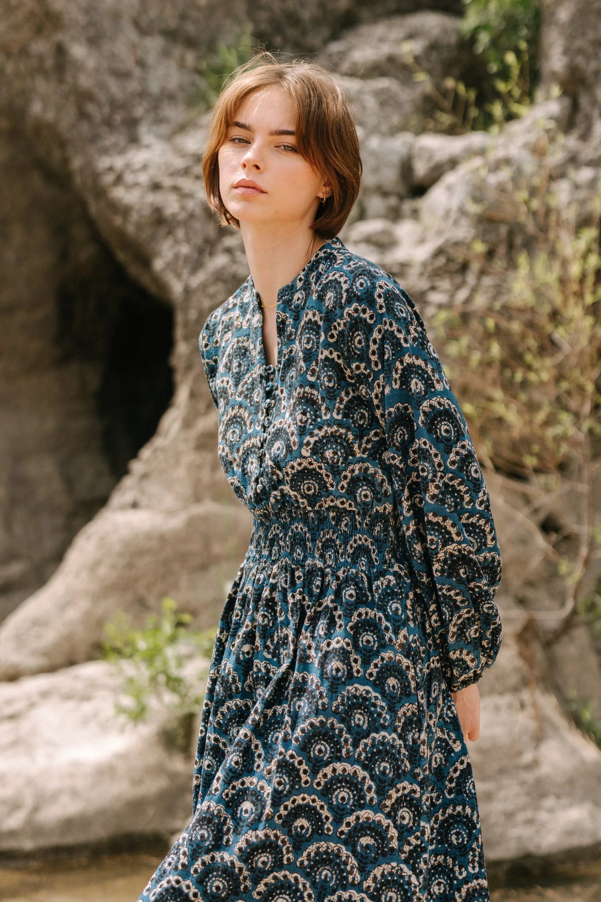 Olivia Dress in Indigo River