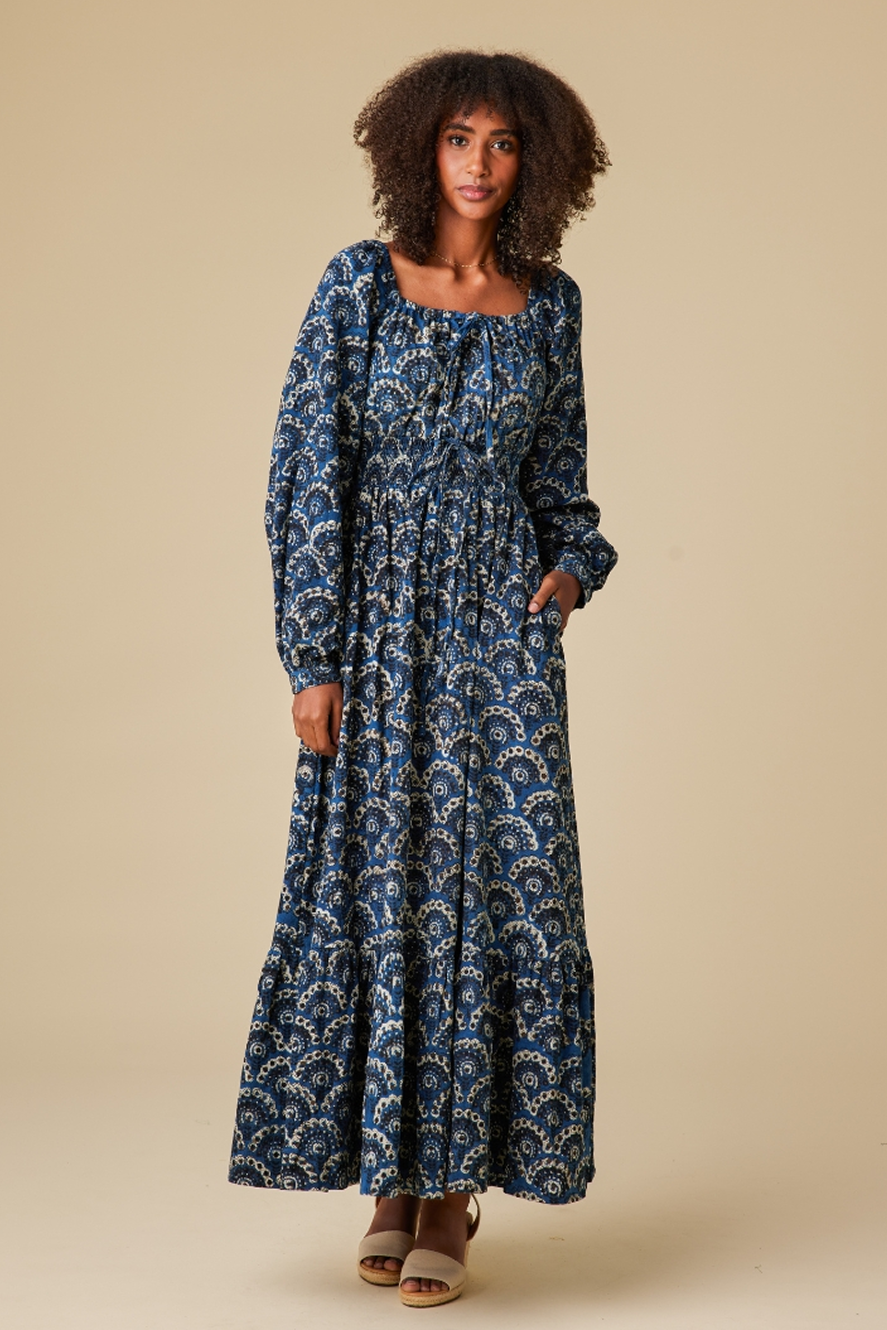 Elowen Dress in Indigo River
