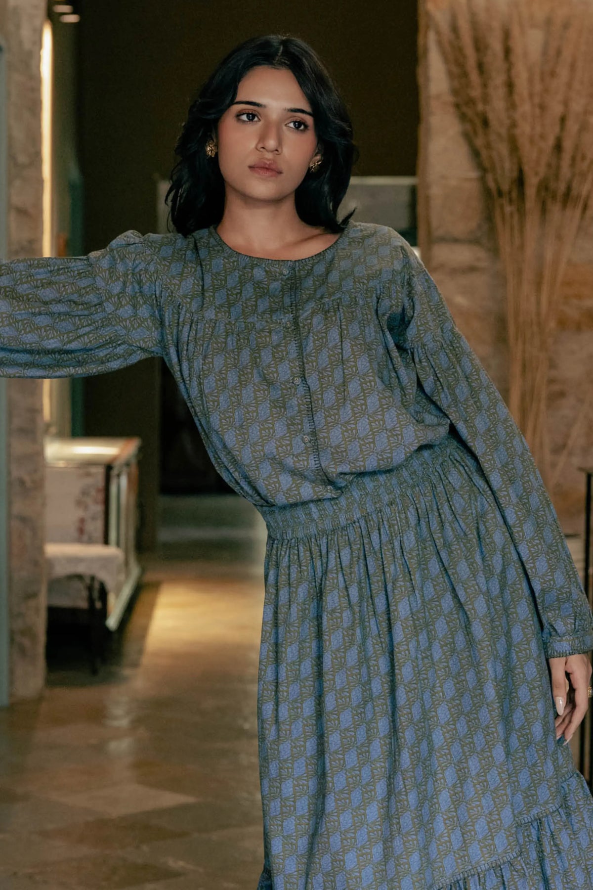 Francesca Blouse in Moss Meadow