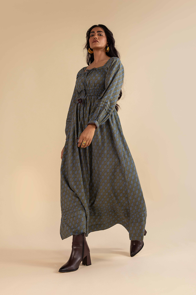 Elowen Dress in Moss Meadow