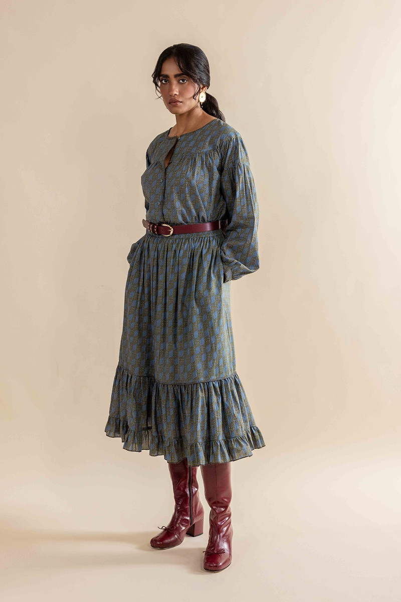 Georgina Skirt in Moss Meadow