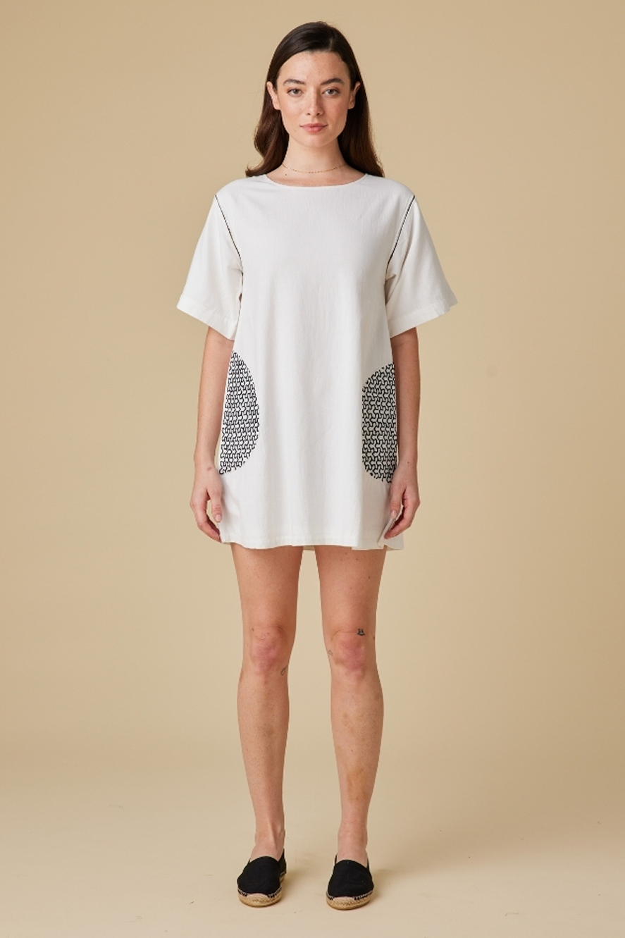 Thea Dress in Worn Cloud