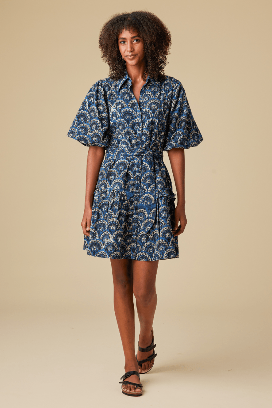 Thalia Dress in Indigo River